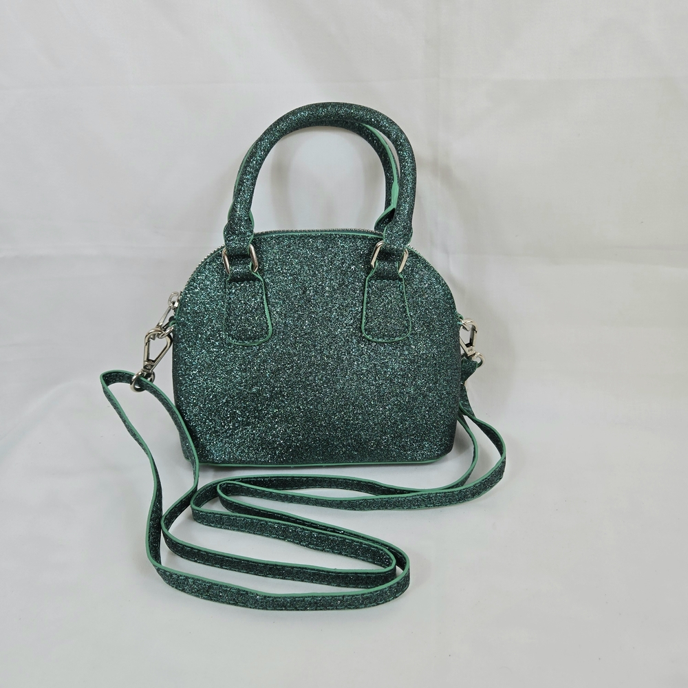 No Boundaries Green Glitter Mini Bowler Bag Removable Adjustable Strap NWOT